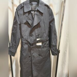 Men's Black Military Trench Coat Army Issue Garrison Collection 42L